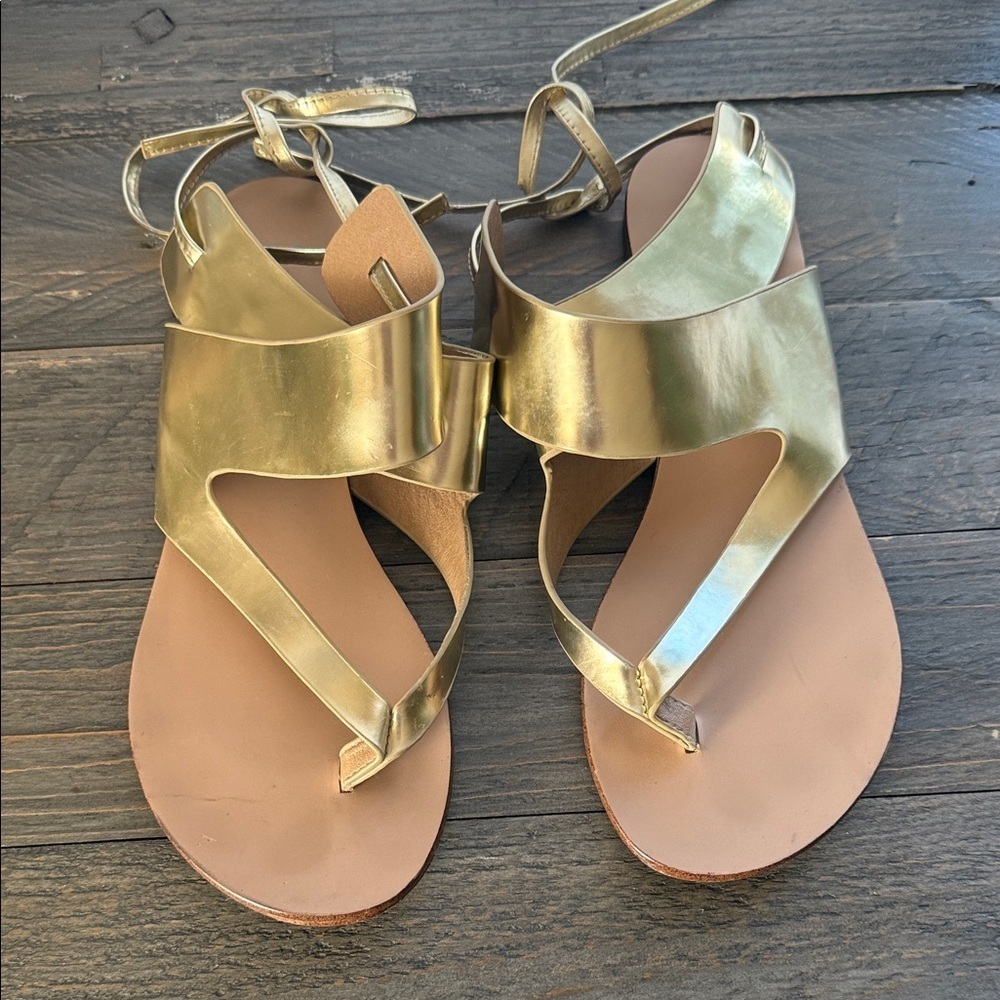 Splendid Camdyn Toe Ring Gold Strappy Sandals Women's 6.5